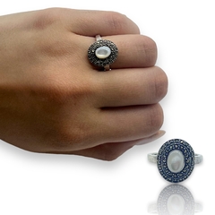 CRI-9 Anillo Piedras Blancas Plata 925 - comprar online