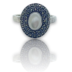 CRI-9 Anillo Piedras Blancas Plata 925
