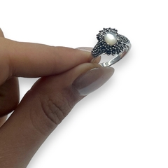 CRI-11 Anillo Piedras Blancas Plata 925 en internet