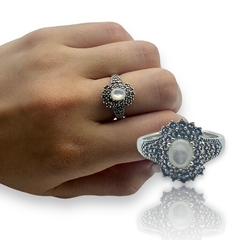 CRI-11 Anillo Piedras Blancas Plata 925