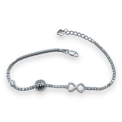 4.3 gr Pulsera Infinito con Cubics Blancos Plata Italiana - comprar online