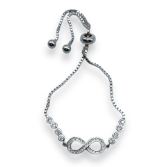 6.7 gr Pulsera Infinito con Cubics Regulable - Últimas Unidades Plata Italiana - comprar online