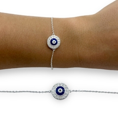 4.1 gr Pulsera Ojo con Cubics Plata Italiana
