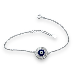 4.1 gr Pulsera Ojo con Cubics Plata Italiana - comprar online