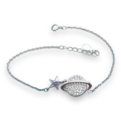 4.8 gr Pulsera Planeta con Estrella Plata Italiana - comprar online
