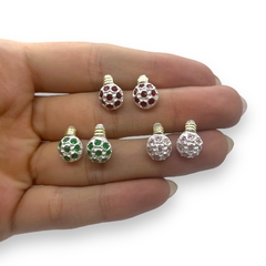 ART-128 Aros Pasantes Frutillas (8mm) - Variedad de Colores Plata y Oro