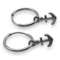 ART 2 Aros Argolla con Dije Ancla Marinera Plata 925 - comprar online