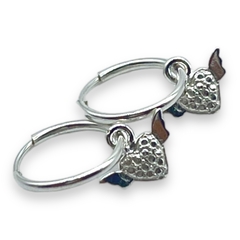 ART 2 Aros Argolla con Dije Corazon Con Alas -2 Plata 925 - comprar online