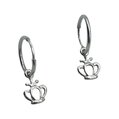 ART 2 Aros Argolla con Dije Coronas -2 Plata 925
