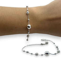 4.7 gr Pulsera Bolitas Premium (6mm) Plata Italiana
