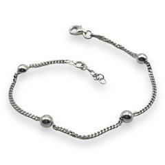 3.1 gr Pulsera Bolitas (6mm) Plata Italiana - comprar online