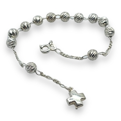 5.7 gr Pulsera Denario con Bolitas Plata Italiana