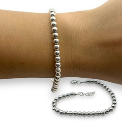 5.2 gr Pulsera Bolitas (5 mm) Plata Italiana