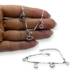 4.4 gr Pulsera Corazones - Últimas Unidades Plata Italiana