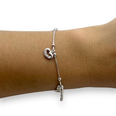 4.4 gr Pulsera Corazones - Últimas Unidades Plata Italiana - tienda online
