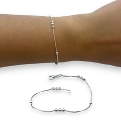 2 gr Pulsera Bolitas 3X1 Plata Italiana (X1 SOLA UNIDAD)