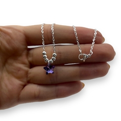 Imagen de 4267 Conjunto Dije Estrella + Cadena - Variedad de Colores Acero Blanco