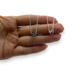 4263 Conjunto Dije Cubo + Cadena - Variedad de Colores Acero Blanco en internet