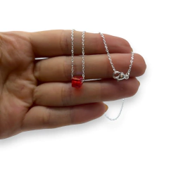4263 Conjunto Dije Cubo + Cadena - Variedad de Colores Acero Blanco - Stal Joyas