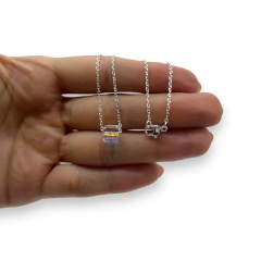 4263 Conjunto Dije Cubo + Cadena - Variedad de Colores Acero Blanco - tienda online