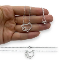 4265-1 Conjunto Corazón con Cubics Acero Blanco
