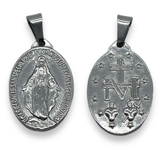 5424 Dije Medalla Milagrosa Reversible Acero Quirúrgico