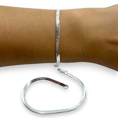8808 PL Pulsera Chata Acero Blanco