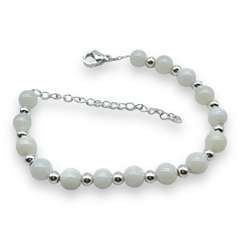 Imagen de 8845 Pulsera Bolitas - Variedad de Colores Acero Blanco