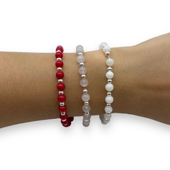 8845 Pulsera Bolitas - Variedad de Colores Acero Blanco - comprar online