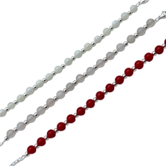 8845 Pulsera Bolitas - Variedad de Colores Acero Blanco en internet