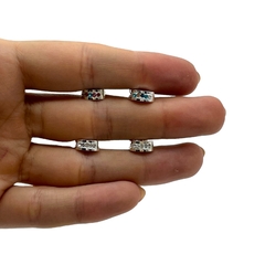 3607-1-2 Aros Cubanos con Cubics - Variedad de Colores Acero Blanco