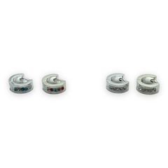 3607-1-2 Aros Cubanos con Cubics - Variedad de Colores Acero Blanco - comprar online