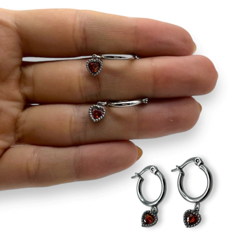 3602 Aros Colgantes Corazon Acero Quirúrgico