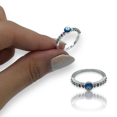 Imagen de 0449-0450 Anillo Ojo Turco - Variedad de Colores Acero Blanco
