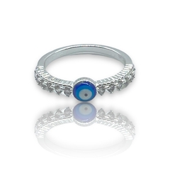 0449-0450 Anillo Ojo Turco - Variedad de Colores Acero Blanco
