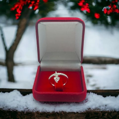 0448 Anillo Colgante Corazon - Ideal Compromiso Acero Blanco
