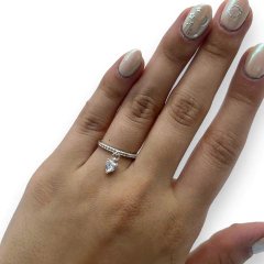 Imagen de 0448 Anillo Colgante Corazon - Ideal Compromiso Acero Blanco