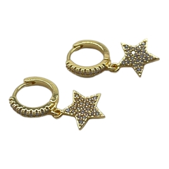 3611-2 Aro Colgante Estrellas Acero Dorado - comprar online
