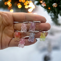 Aro Oso Osito Yummy Gummy Bear Argolla (X 1 Unidad) Plata Italiana