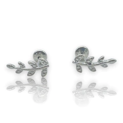 ART-1000 Abridores Hoja Trepadora (14x6 mm) Plata 925 - comprar online