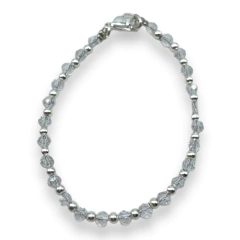 VOL-100-1 Pulseras Cristal de Roca - Variedad de Colores Acero Blanco - Stal Joyas