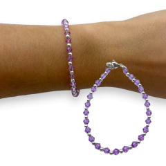 VOL-100-1 Pulseras Cristal de Roca - Variedad de Colores Acero Blanco - tienda online
