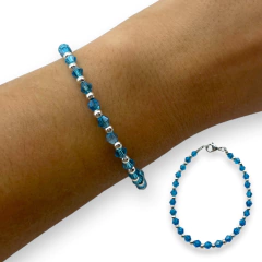 VOL-100-1 Pulseras Cristal de Roca - Variedad de Colores Acero Blanco
