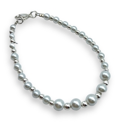VOL-101-4 Pulseras Perlas Degrade - Variedad de Colores Acero Blanco - Stal Joyas
