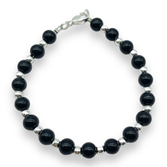 VOL-101-2 Pulsera Perlas (6 mm) - Variedad de Colores Acero Blanco - comprar online