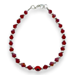 Imagen de VOL-100-2 Pulseras Cristal de Roca con Ojito - Variedad de Colores Acero Blanco