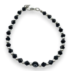 VOL-100-2 Pulseras Cristal de Roca con Ojito - Variedad de Colores Acero Blanco - comprar online