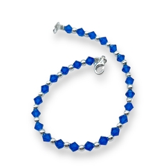 SWA 26 Pulsera Piedras Color Azul Capri Blue Plata Italiana - comprar online