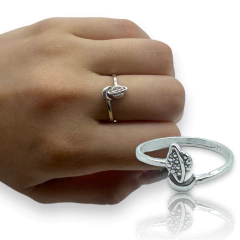 ART-136 Anillo Plantea y Luna Plata 925