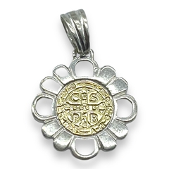 NAR-40 Dije San Benito (20 mm) Plata y Oro - comprar online